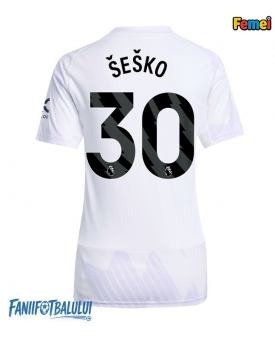 Manchester United Benjamin Sesko #30 Tricou Fotbal Replică 2025-26 Femei Deplasare